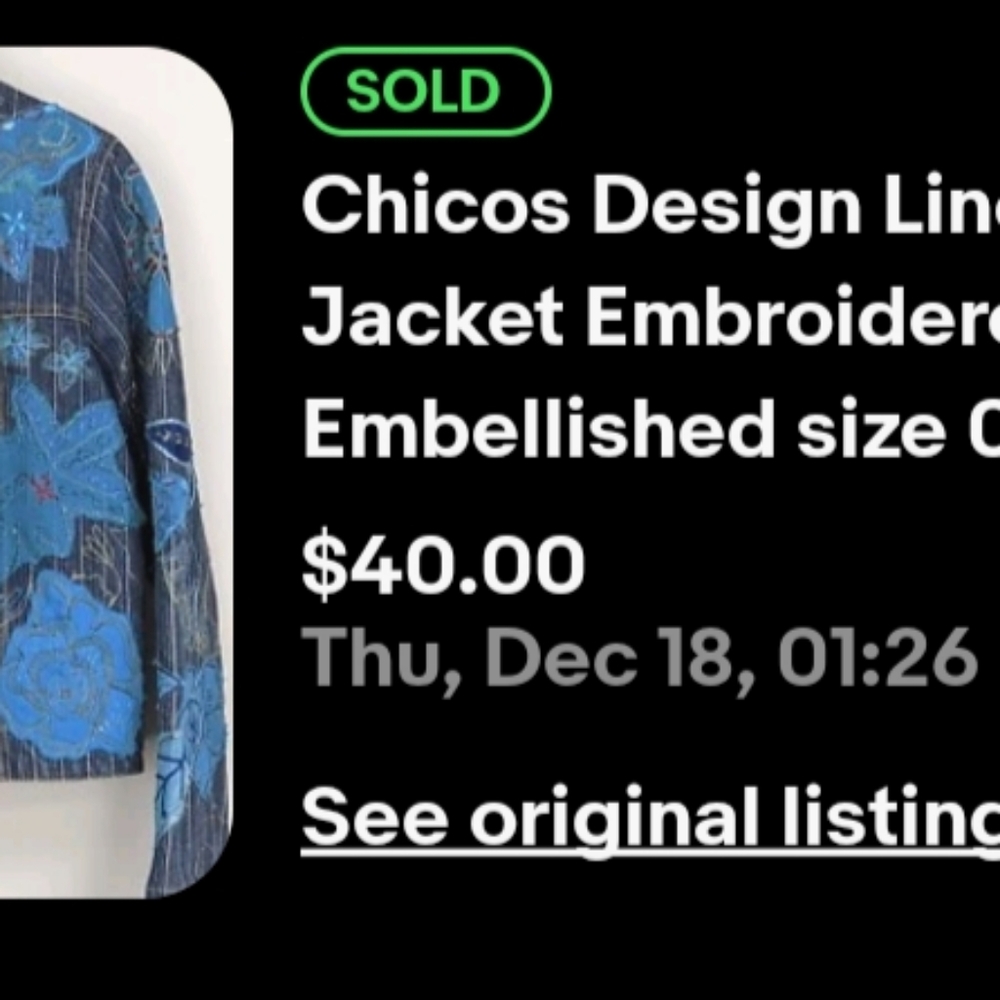 *Juniors Chicos Design Lined Denim Jacket Embroidered Artsy Boho Embellished - Picture 7 of 7